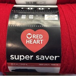 35 oz/1000g (one skein) Red Heart Super Saver Yarn Cherry Red